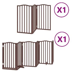 vidaXL Z&aacute;brana pro psy s dv&iacute;řky skl&aacute;dac&iacute; 9 panelů hněd&aacute; 450 cm topol