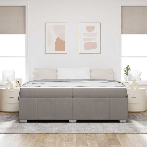 vidaXL R&aacute;m postele s matrac&iacute; Taupe 200 x 200 cm textil