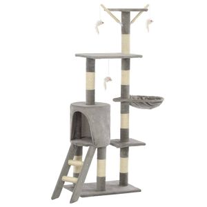 vidaXL &Scaron;krabadlo pro kočky se sisalov&yacute;mi sloupky 138 cm &scaron;ed&eacute;
