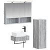 vidaXL Sada koupelnov&yacute;ch skř&iacute;něk 4 pcs &Scaron;ed&yacute; Sonoma 50 x 14,5 x 70 cm