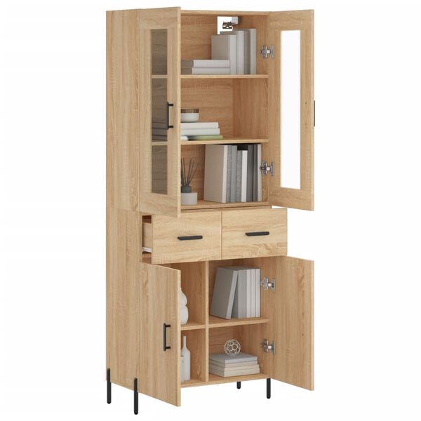 vidaXL Skř&iacute;ň highboard dub sonoma 69,5 x 34 x 180 cm kompozitn&iacute; dřevo