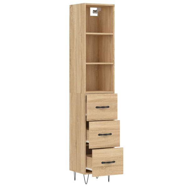 vidaXL Skř&iacute;ň highboard dub sonoma 34,5 x 34 x 180 cm kompozitn&iacute; dřevo