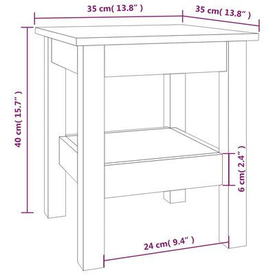 vidaXL Konferenční stolek šedý 35 x 35 x 40 cm masivní borové dřevo