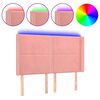 vidaXL Čelo postele s LED růžov&eacute; 147 x 16 x 118/128 cm samet