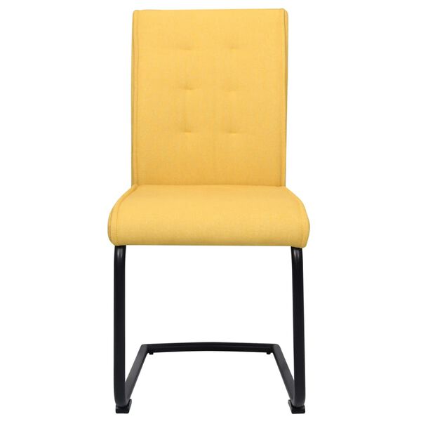 vidaXL Konzolové jídelní židle 2 ks hořčicově žluté textil