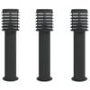 vidaXL Venkovn&iacute; stojac&iacute; lampy 3 ks čern&eacute; 60 cm nerezov&aacute; ocel