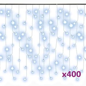 vidaXL LED světeln&yacute; z&aacute;věs rampouchy 10 m 400 LED studen&yacute; b&iacute;l&yacute; 8 funkc&iacute;