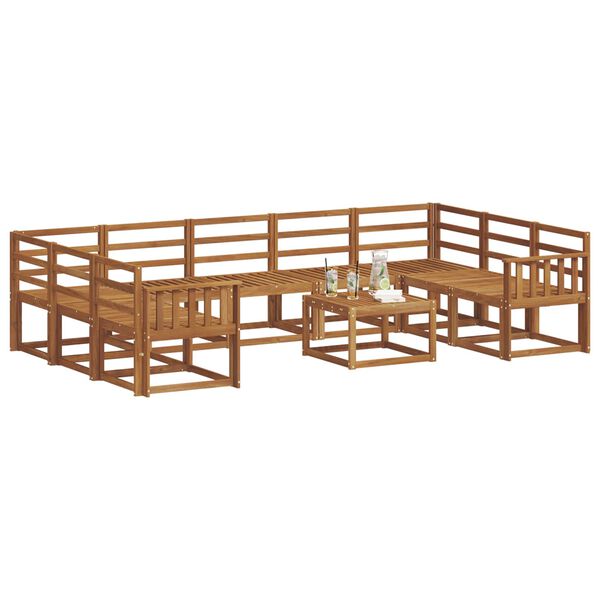 vidaXL Venkovn&iacute; pohovkov&aacute; souprava 10 pcs Př&iacute;rodn&iacute;