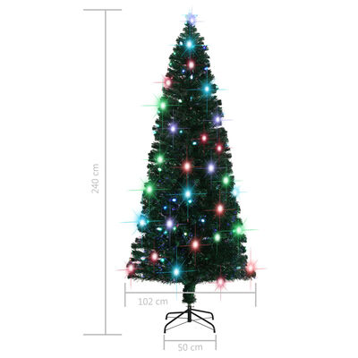 vidaXL Vánoční stromek se stojanem a LED 240 cm optické vlákno