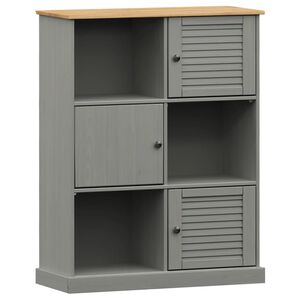 vidaXL Knihovna VIGO &scaron;ed&aacute; 90 x 35 x 114,5 cm masivn&iacute; borov&eacute; dřevo