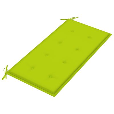 vidaXL Zahradní lavice s jasně zelenou poduškou 112 cm masivní teak