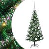 vidaXL Uměl&yacute; osvětlen&yacute; v&aacute;nočn&iacute; stromeček Zelen&aacute; 120 cm PVC a kov