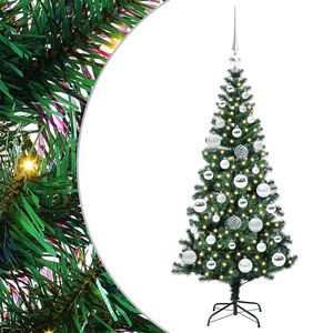 vidaXL Uměl&yacute; osvětlen&yacute; v&aacute;nočn&iacute; stromeček Zelen&aacute; 120 cm PVC a kov