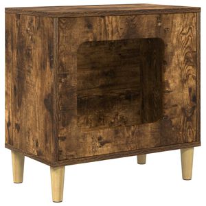 vidaXL Kočič&iacute; dům Kouřov&yacute; dub 51 x 30 x 52 cm Kompozitn&iacute; dřevo