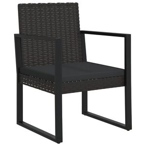vidaXL Zahradn&iacute; křeslo s podu&scaron;kou čern&eacute; polyratan