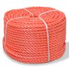 vidaXL Kroucen&eacute; lano z polypropylenu 10 mm 250 m oranžov&eacute;