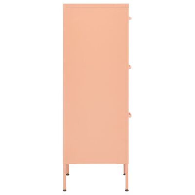 vidaXL Úložná skříň růžová 42,5 x 35 x 101,5 cm ocel