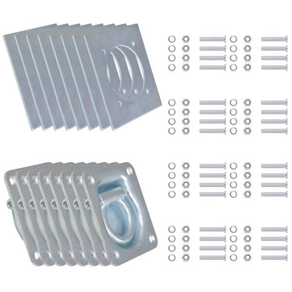 vidaXL Up&iacute;nac&iacute; oka na př&iacute;věs, 8 ks, pozinkovan&aacute; ocel, 2000 kg