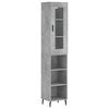 vidaXL Skř&iacute;ň highboard betonově &scaron;ed&aacute; 34,5x34x180 cm kompozitn&iacute; dřevo