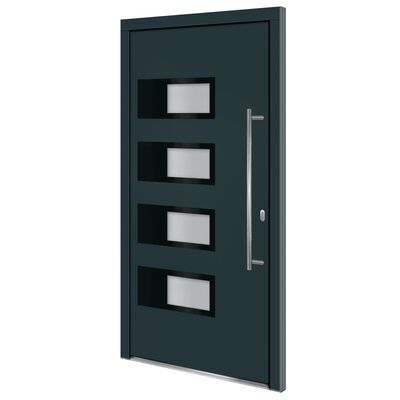 vidaXL Vchodové dveře antracitové 100 x 200 cm hliník a PVC
