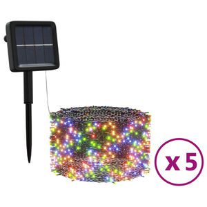 vidaXL Sol&aacute;rn&iacute; světeln&eacute; řetězy 5ks 5x200 LED pestrobarevn&eacute; dovnitř/ven