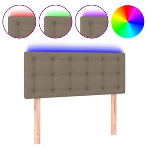 vidaXL Čelo postele s LED taupe 80 x 5 x 78/88 cm textil