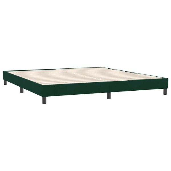 vidaXL Postel Box Spring bez matrace tmavě zelen&aacute; 180x210 cm samet