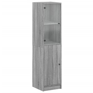vidaXL Highboard se skleněn&yacute;mi dv&iacute;řky &scaron;ed&yacute; sonoma 35 x 37 x 142 cm