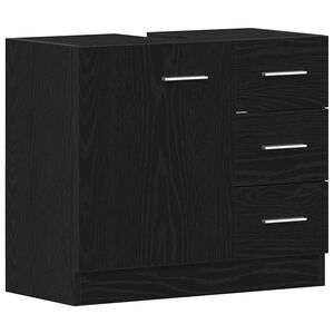 vidaXL Skř&iacute;ňka pod umyvadlo Čern&yacute; dub 63x30x54 cm Dřevěn&aacute; konstrukce