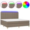 vidaXL Box spring postel s matrac&iacute; a LED taupe 200x200 cm textil