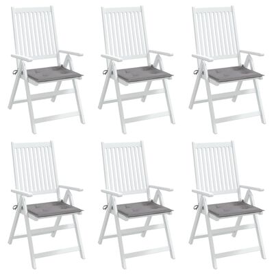 vidaXL Podušky na zahradní židli 6 ks šedé 40 x 40 x 3 cm látka oxford