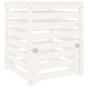 vidaXL Kompost&eacute;r b&iacute;l&yacute; 63,5 x 63,5 x 77,5 cm masivn&iacute; borov&eacute; dřevo
