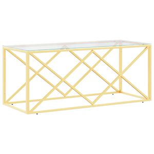 vidaXL Konferenčn&iacute; stolek 110 x 45 x 45 cm nerezov&aacute; ocel a sklo