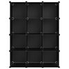 vidaXL Úložný organizér s 12 kostkami černý PP