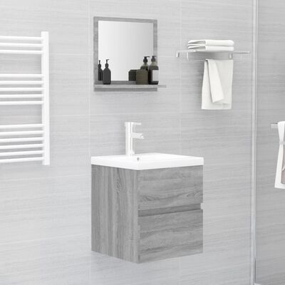 vidaXL Koupelnové zrcadlo šedé sonoma 40x10,5x37 cm kompozitní dřevo