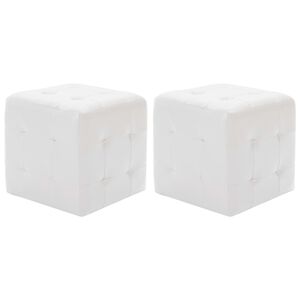 vidaXL Taburety 2 ks b&iacute;l&eacute; 30 x 30 x 30 uměl&aacute; kůže