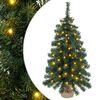 vidaXL Mini v&aacute;nočn&iacute; stromeček 60 cm 25 LED Tepl&aacute; b&iacute;l&aacute; PVC Zelen&aacute;