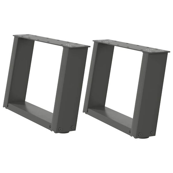 vidaXL Nohy konferenčn&iacute;ho stolku ve tvaru U 2 ks antracitov&eacute; 50 x (30-31) cm ocelov&eacute;