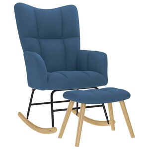 vidaXL Houpac&iacute; křeslo s podnožkou modr&eacute; textil
