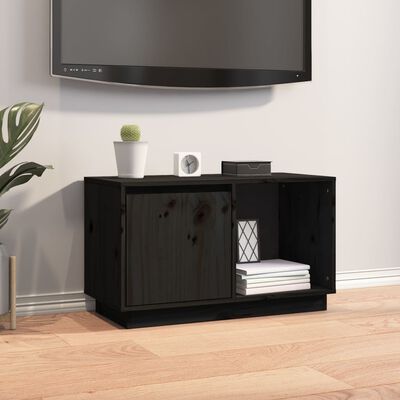 vidaXL TV skříňka černá 74 x 35 x 44 cm masivní borové dřevo