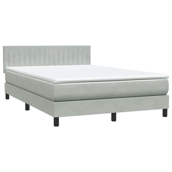 vidaXL Box spring postel s matrac&iacute; světle &scaron;ed&aacute; 160x220 cm samet