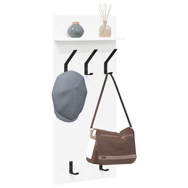 vidaXL N&aacute;stěnn&yacute; vě&scaron;&aacute;k na kab&aacute;ty B&iacute;l&aacute; 40 x 10 x 90 cm Kompozitn&iacute; dřevo