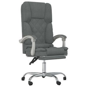 vidaXL Mas&aacute;žn&iacute; polohovac&iacute; kancel&aacute;řsk&eacute; křeslo tmavě &scaron;ed&eacute; textil