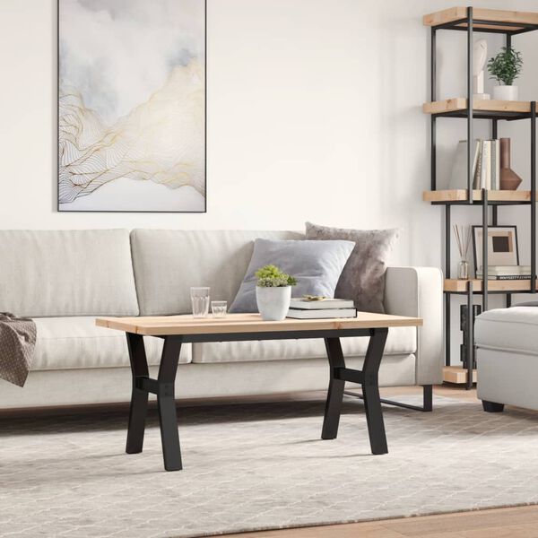 vidaXL Konferenčn&iacute; stolek s Y r&aacute;mem 100x50x45,5 cm borovice a ocel