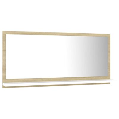 vidaXL Koupelnové zrcadlo bílé dub sonoma 80x10,5x37 cm dřevotříska