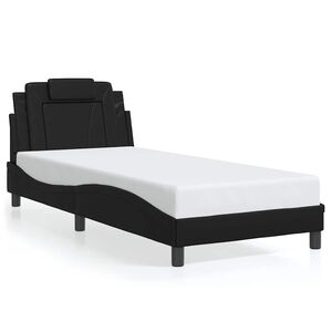 vidaXL R&aacute;m postele Viana bez matrace čern&yacute; 80 x 200 cm uměl&aacute; kůže