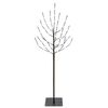 vidaXL LED v&aacute;nočn&iacute; strom Čern&aacute; 120 cm Ocel 100 LED