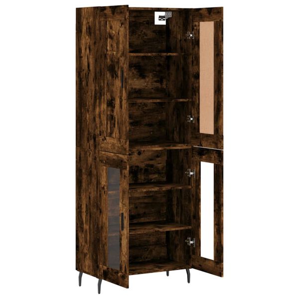 vidaXL Skř&iacute;ň highboard kouřov&yacute; dub 69,5 x 34 x 180 cm kompozitn&iacute; dřevo