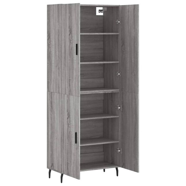 vidaXL Skř&iacute;ň highboard &scaron;ed&aacute; sonoma 69,5 x 34 x 180 cm kompozitn&iacute; dřevo