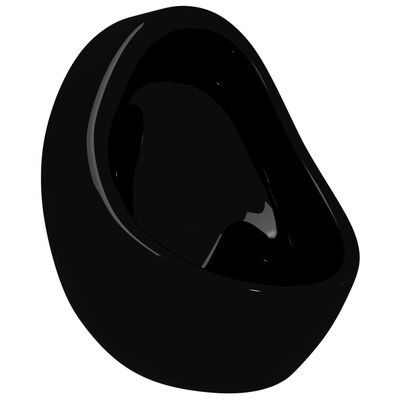 vidaXL Závěsný pisoár se splachovacím ventilem keramický černý